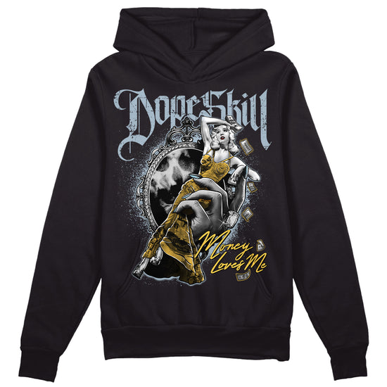 Jordan 13 “Blue Grey” DopeSkill Hoodie Sweatshirt Money Loves Me Graphic Streetwear - Black