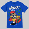 Royal Blue Sneakers DopeSkill T-Shirt No Luck, All Hustle Graphic Streetwear - Royal
