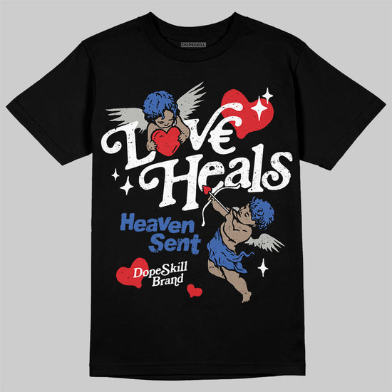 Jordan 3 "Lucky Shorts" DopeSkill T-Shirt New Love Heals Graphic Streetwear - black