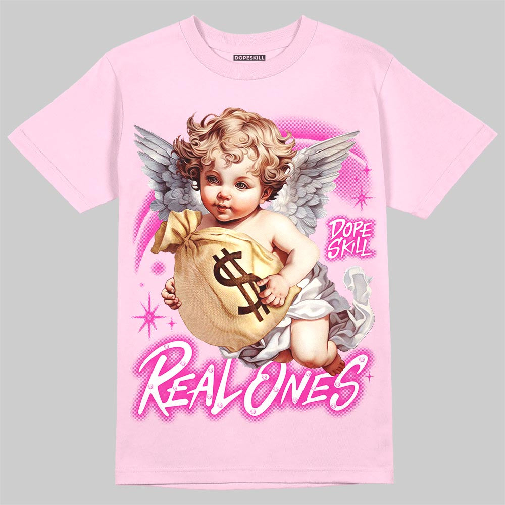 Dunk Triple Pink DopeSkill T-Shirt Real Ones Angel Graphic Streetwear - Light Pink