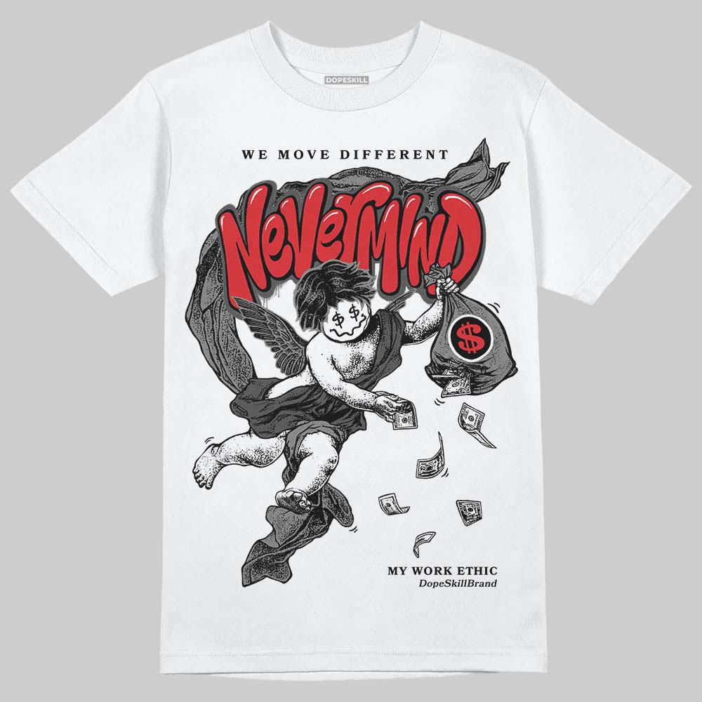 Jordan 10 Retro Shadow (2025) DopeSkill T-Shirt Nevermind Graphic Streetwear - White