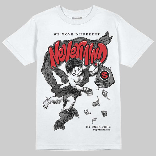 Jordan 10 Retro Shadow (2025) DopeSkill T-Shirt Nevermind Graphic Streetwear - White