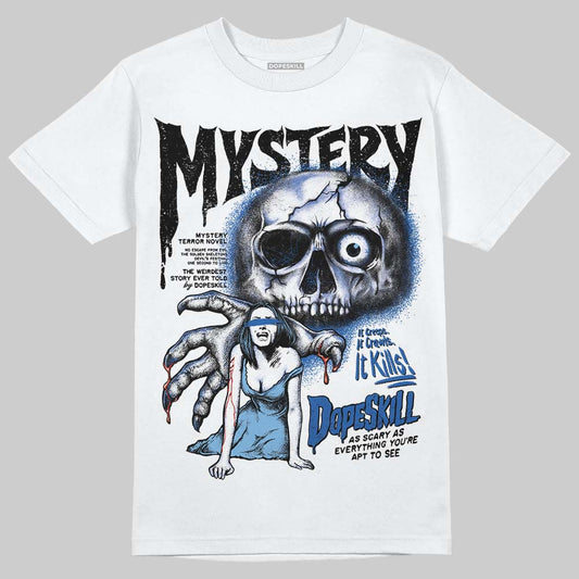 Air Foamposite One “International Blue” DopeSkill T-Shirt Mystery Ghostly Grasp Graphic Streetwear - White