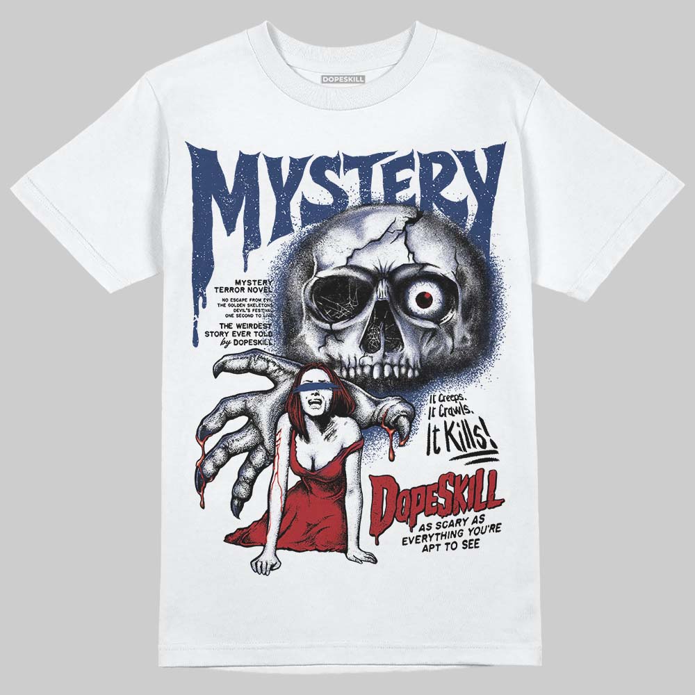 Jordan 1 High OG "Midnight Navy" DopeSkill T-Shirt Mystery Ghostly Grasp Graphic Streetwear - White 