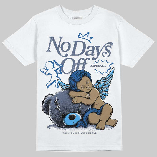 Jordan 11 Retro Low Diffused Blue DopeSkill T-Shirt New No Days Off Graphic Streetwear - White