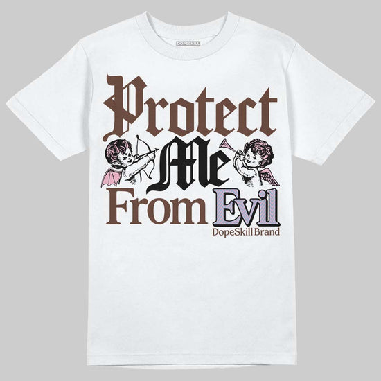 Harris Tweed x Dunk Low Denim Turquoise and Baroque Brown DopeSkill T-Shirt Protect Me From Evil Graphic Streetwear - White