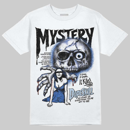 Awake NY x Jordan 5 Retro 'Black Racer Blue' DopeSkill T-Shirt Mystery Ghostly Grasp Graphic Streetwear - White 