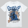 Jordan 1 Low OG “Storm Blue” DopeSkill T-Shirt Money Bag Coming Up Graphic Streetwear - White