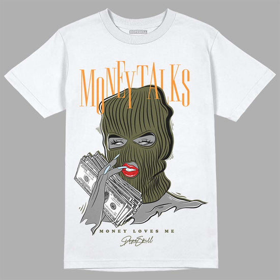 Jordan 5 "Olive" DopeSkill T-Shirt Money Talks Graphic Streetwear - White 