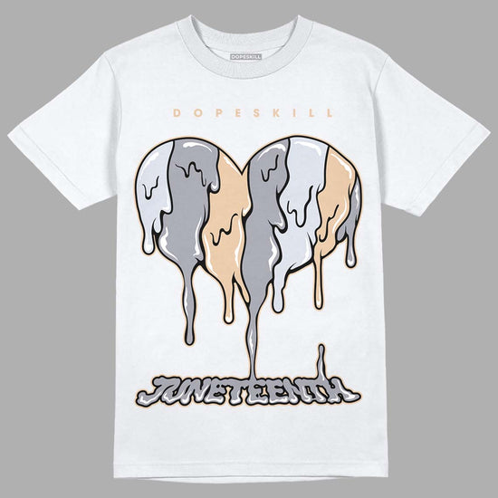 Jordan 4 Retro Frozen Moments DopeSkill T-Shirt Juneteenth Heart Graphic Streetwear - White 