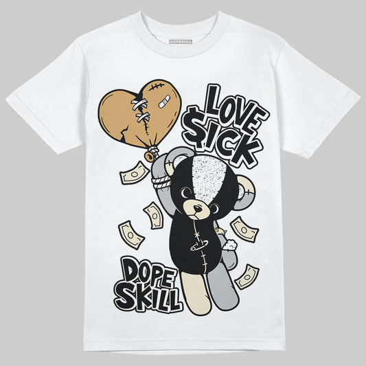 Jordan 5 Retro Reverse Metallic DopeSkill T-Shirt Love Sick Graphic Streetwear - White