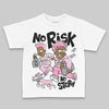 Jordan 12 GS “Pearl Pink” DopeSkill Toddler Kids T-shirt No Risk No Story Graphic Streetwear - White
