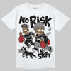 Jordan 4 “Black Cat” (2025) DopeSkill T-Shirt No Risk No Story Graphic Streetwear - White