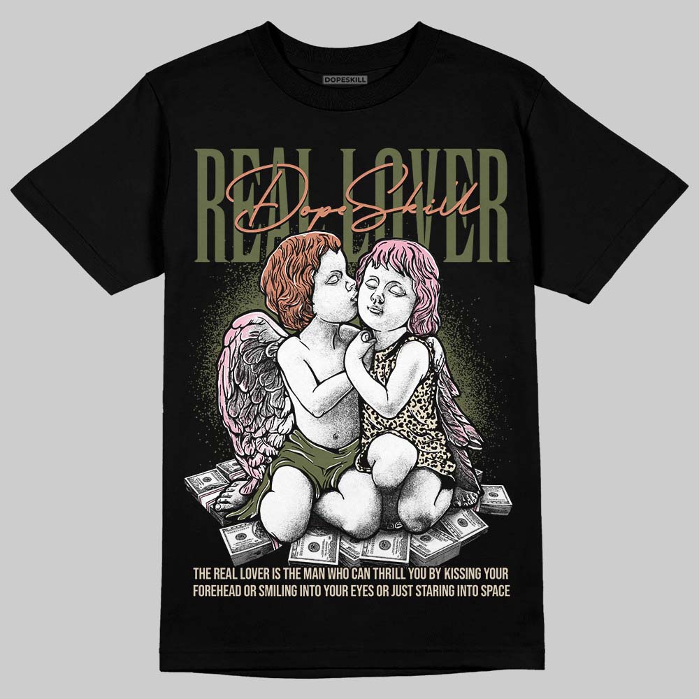 SB Dunk Low Pro x Arts-Rec Skateshop Rust Pink and Rough Green DopeSkill T-Shirt Real Lover Graphic Streetwear - Black
