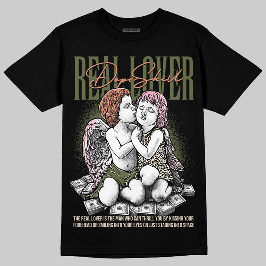SB Dunk Low Pro x Arts-Rec Skateshop Rust Pink and Rough Green DopeSkill T-Shirt Real Lover Graphic Streetwear - Black