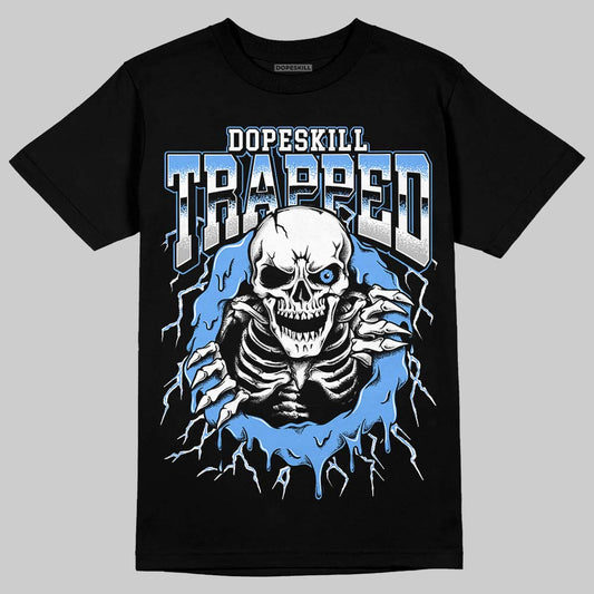 Jordan 5 Black University Blue DopeSkill T-Shirt Trapped Halloween Graphic Streetwear - Black