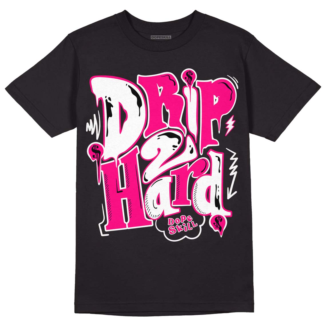 Jordan 1 Low GS “Fierce Pink” Dopeskill T-Shirt Drip Too Hard Graphic Streetwear - Black