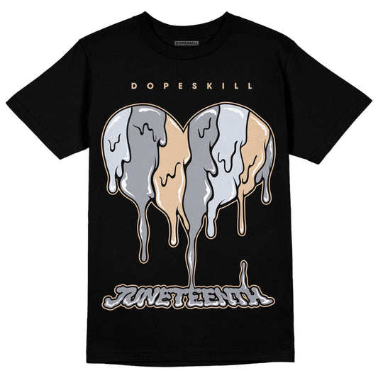 Jordan 4 Retro Frozen Moments DopeSkill T-Shirt Juneteenth Heart Graphic Streetwear - Black 