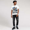Black University Blue 5s DopeSkill T-Shirt Born To Be Rich Graphic