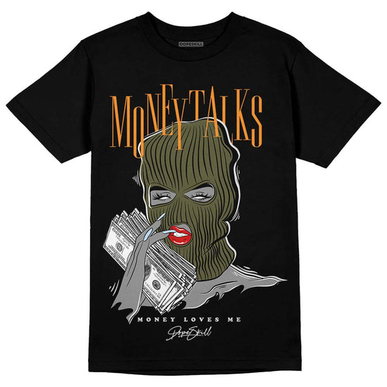 Jordan 5 "Olive" DopeSkill T-Shirt Money Talks Graphic Streetwear - Black