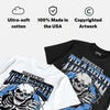 Black University Blue 5s DopeSkill T-Shirt Trapped Halloween Graphic