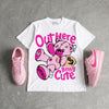 Triple Pink Dunk DopeSkill T-Shirt Out Here Being Cute Graphic