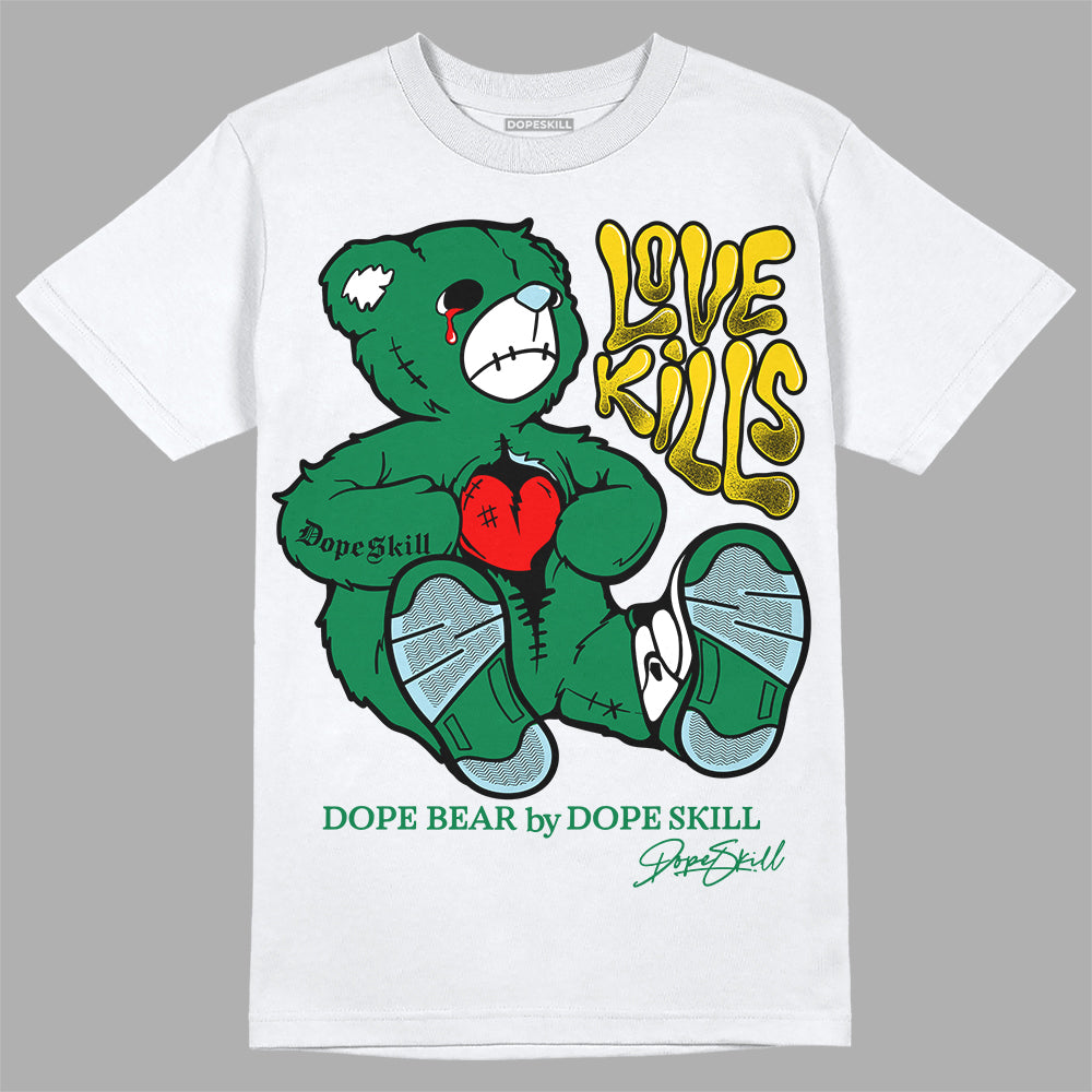 Jordan 5 “Lucky Green” DopeSkill T-Shirt Love Kills Graphic Streetwear - White