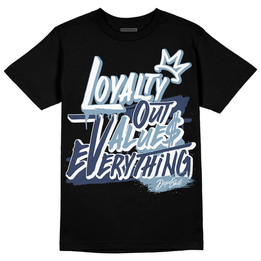 Jordan 1 Mid Diffused Blue DopeSkill T-Shirt LOVE Graphic Streetwear - Black 