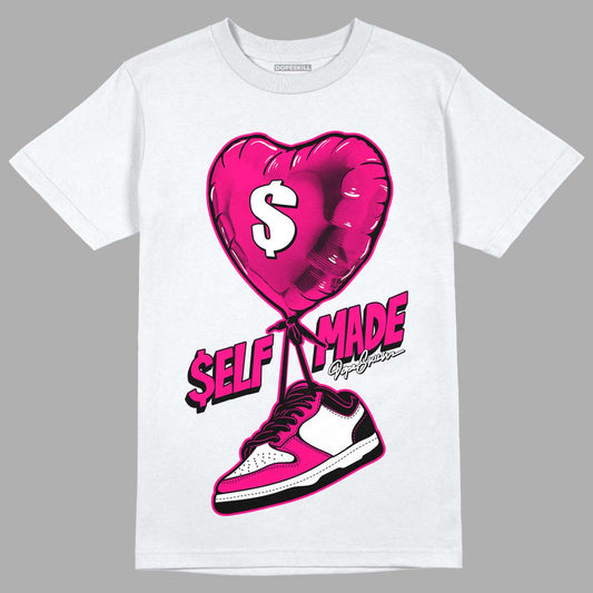 Jordan 1 Low GS “Fierce Pink” Dopeskill T-Shirt Self Made Graphic Streetwear - White