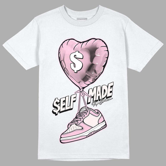 Dunk Low LX Pink Foam DopeSkill T-Shirt Self Made Graphic Streetwear - White