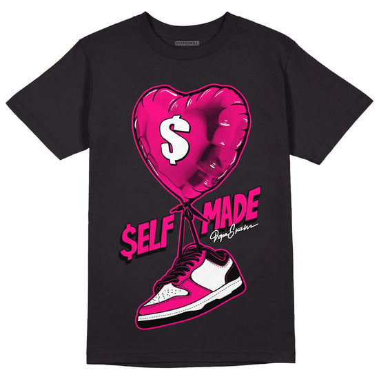 Jordan 1 Low GS “Fierce Pink” Dopeskill T-Shirt Self Made Graphic Streetwear - Black