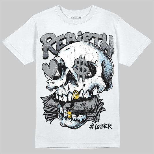 Jordan 5 Retro Wolf Grey DopeSkill T-Shirt Rebirth Graphic Streetwear - White