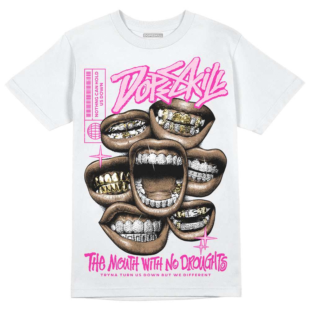 Dunk Low GS 'Triple Pink' DopeSkill T-Shirt The Mouth With No Droughts Graphic Streetwear - White