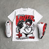 AJ 13 Chicago True Red Cherry DopeSkill Oversize Print T-Shirt Real Ones Choose Loyalty Graphic