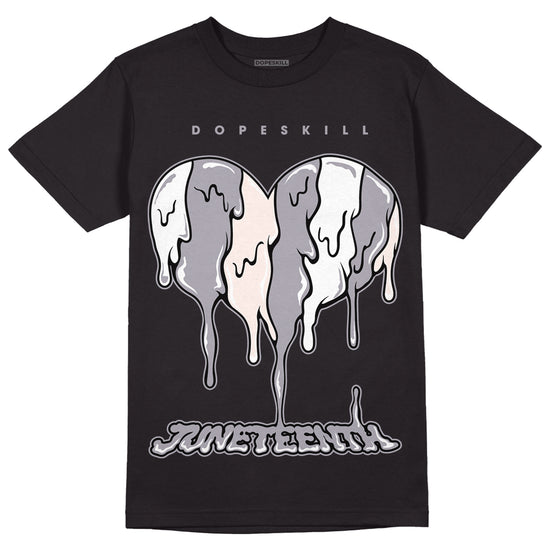 Jordan 2 Cement Grey DopeSkill T-Shirt Juneteenth Heart Graphic Streetwear - Black