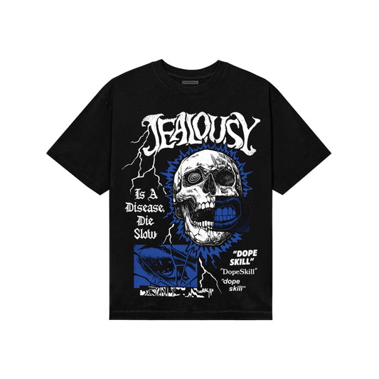 Royal Blue Sneakers DopeSkill T-Shirt Jealousy Graphic Streetwear - Black