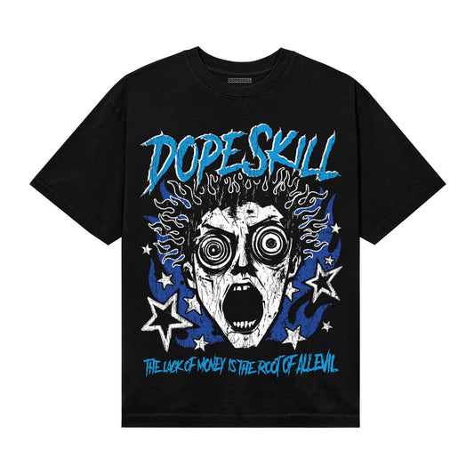 Royal Blue Sneakers DopeSkill T-Shirt Root of Evil Graphic Streetwear - Black