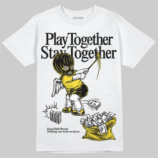 Jordan 4 Thunder DopeSkill T-Shirt Play together, Stay together Graphic Streetwear - White