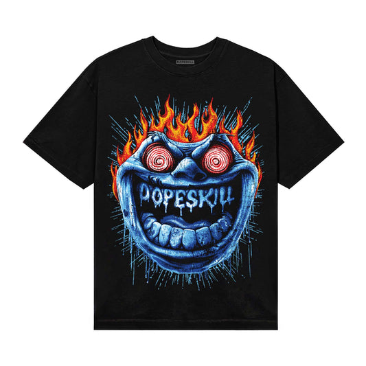 Royal Blue Sneakers DopeSkill T-Shirt Hellfire Graphic Streetwear - Black