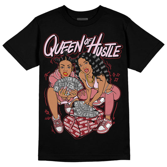 Valentine's Day Collection DopeSkill T-Shirt Queen Of Hustle Graphic Streetwear - Black