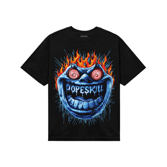 Royal Blue Sneakers DopeSkill T-Shirt Hellfire Graphic Streetwear - Black