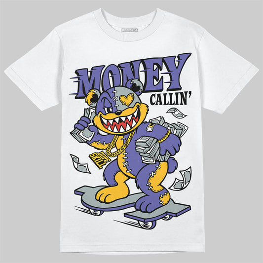 Jordan 4 Retro Lakers DopeSkill T-Shirt Money Callin' Graphic Streetwear - White 