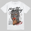 Jordan 4 Retro Cave Stone DopeSkill T-Shirt Never Stop Hustling Graphic Streetwear - White