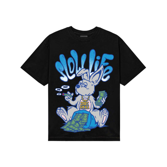 Royal Blue Sneakers DopeSkill T-Shirt Slow Life Graphic Streetwear - Black