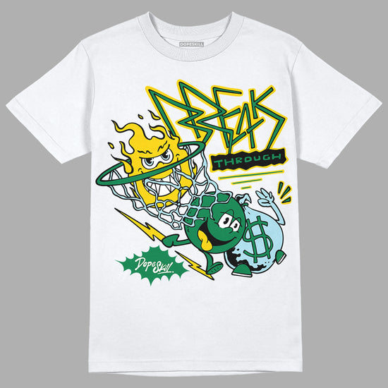 Jordan 5 “Lucky Green” DopeSkill T-Shirt Break Through Graphic Streetwear - White