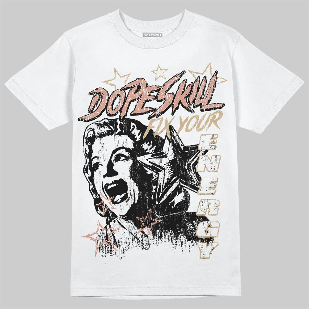 TAN Sneakers DopeSkill T-Shirt Fix Your Energy Graphic Streetwear - White 
