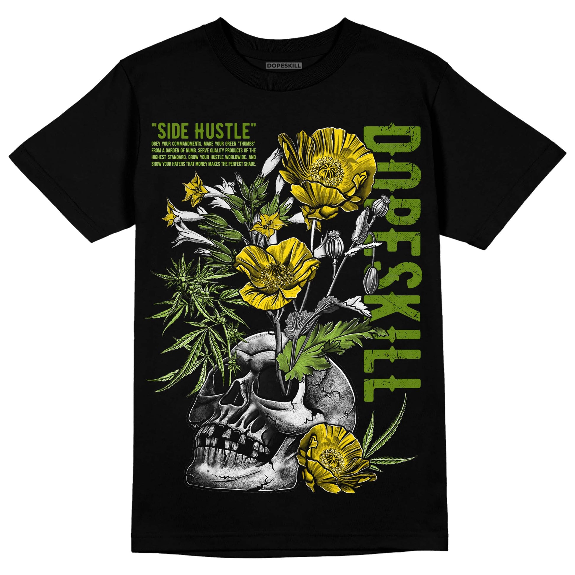 SB Dunk Low Chlorophyll DopeSkill T-Shirt Side Hustle Graphic Streetwear - Black
