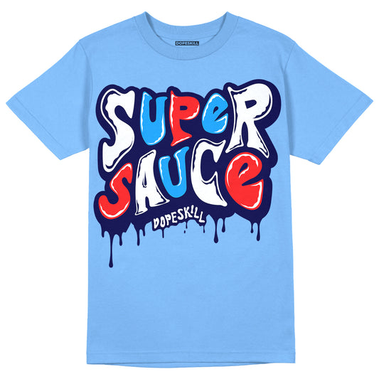 Dunk Low Retro White Polar Blue DopeSkill University Blue T-shirt Super Sauce Graphic Streetwear
