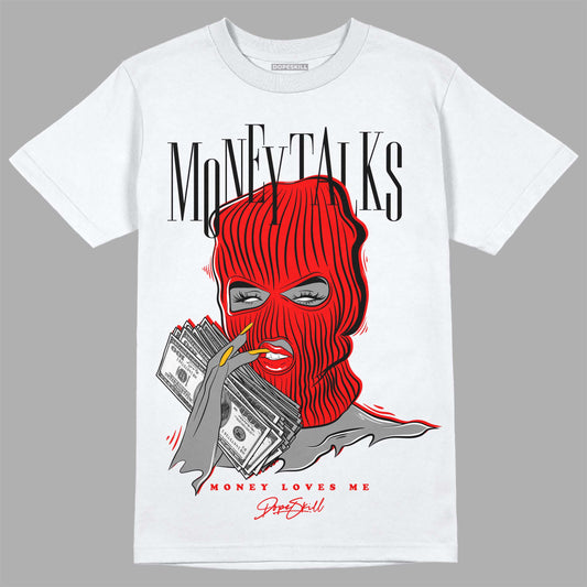 Red Sneakers DopeSkill T-Shirt Money Talks Graphic Streetwear - WHite