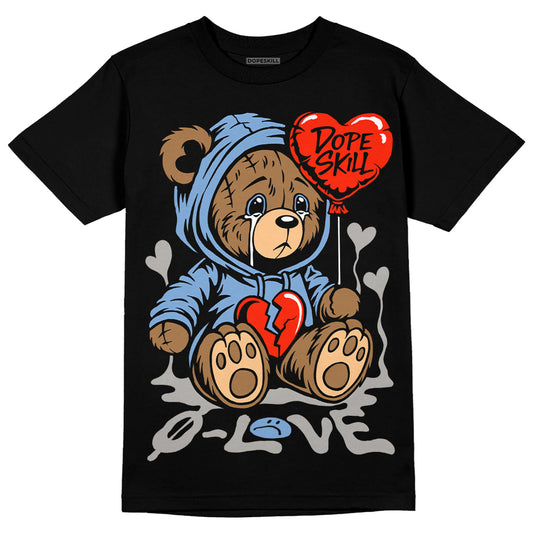 University Blue Sneakers DopeSkill T-Shirt Broken Bear Graphic Streetwear - Black